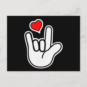 Sign Language I Love You Sign Holiday Postcard