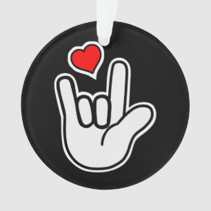 Sign Language I Love You Sign Ornament