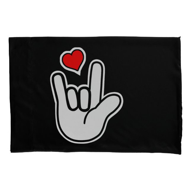 Sign Language I Love You Sign Pillowcase (Front)