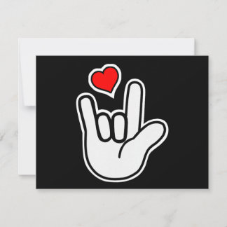 Sign Language I Love You Sign Thank You Card
