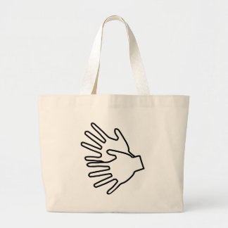 sign language icon large tote bag