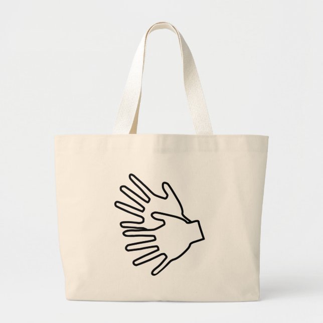 sign language icon large tote bag (Front)