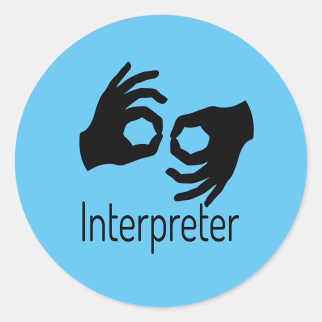 Sign Language Interpreter Classic Round Sticker (Front)
