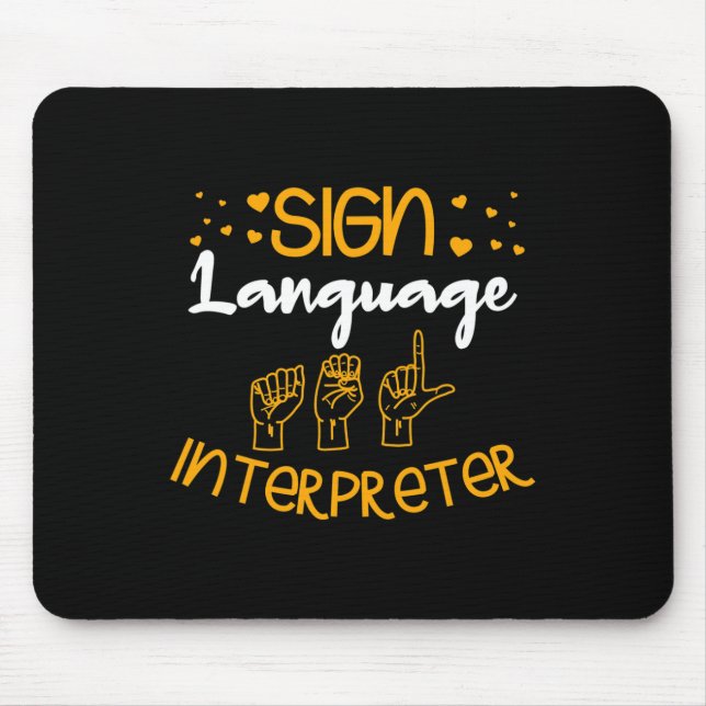 Sign Language Interpreter Deaf Sign Language Aware Mouse Mat (Front)
