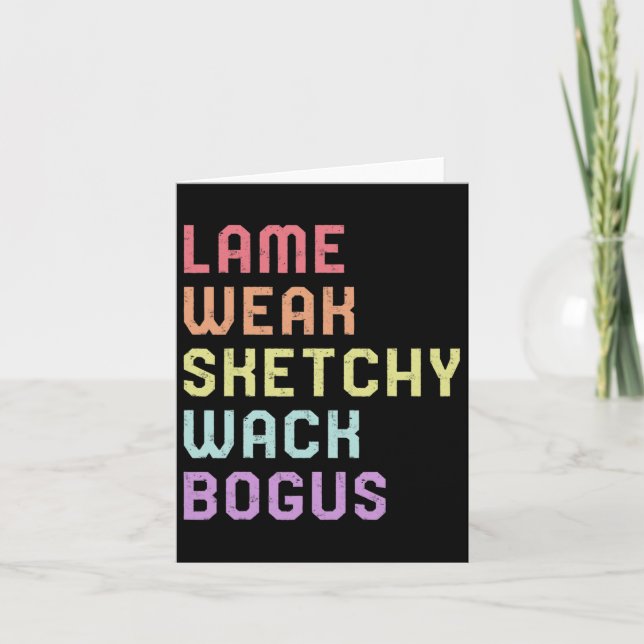Sign Language Lame Weak Asl Slang Tee Deaf Awarene Card (Front)