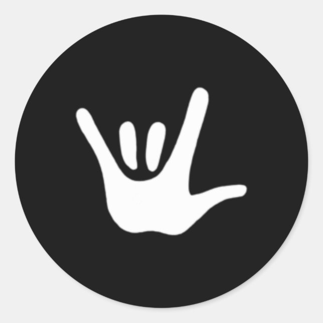 Sign Language Love Asl Deaf Awareness  Classic Round Sticker (Front)