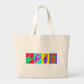 Sign Language LOVE Large Tote Bag