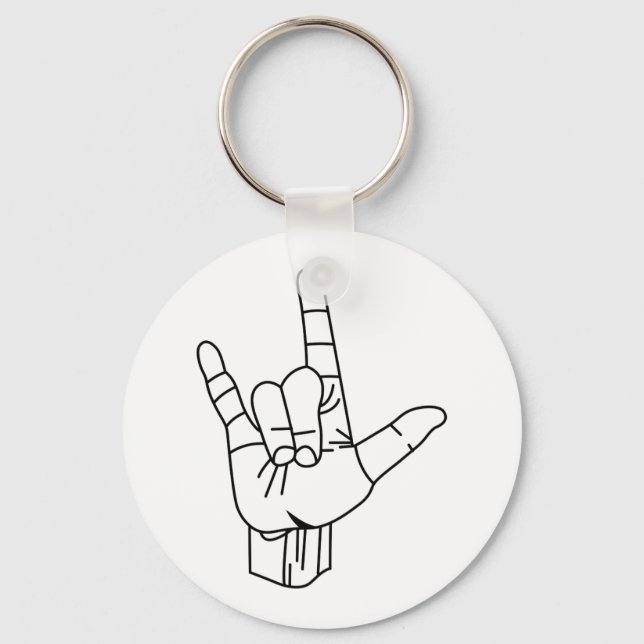 Sign Language Outline Key Ring (Front)