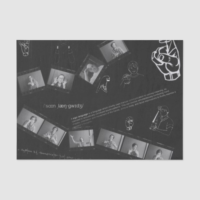 Sign Language Photogram Tissue Paper (Front)