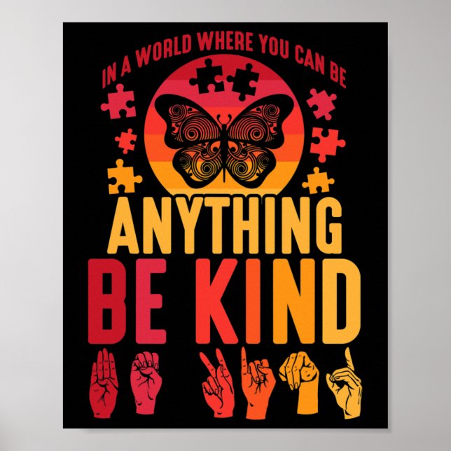 Sign Language Puzzle Deaf Butterfly  (Front)