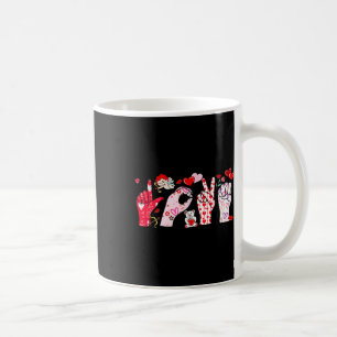 Sign Language Sped Teacher Valentine Autism Love H Coffee Mug