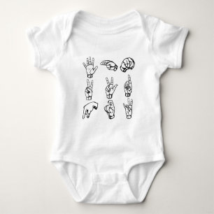 Sign Language Symbols   Baby Bodysuit