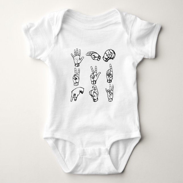 Sign Language Symbols   Baby Bodysuit (Front)