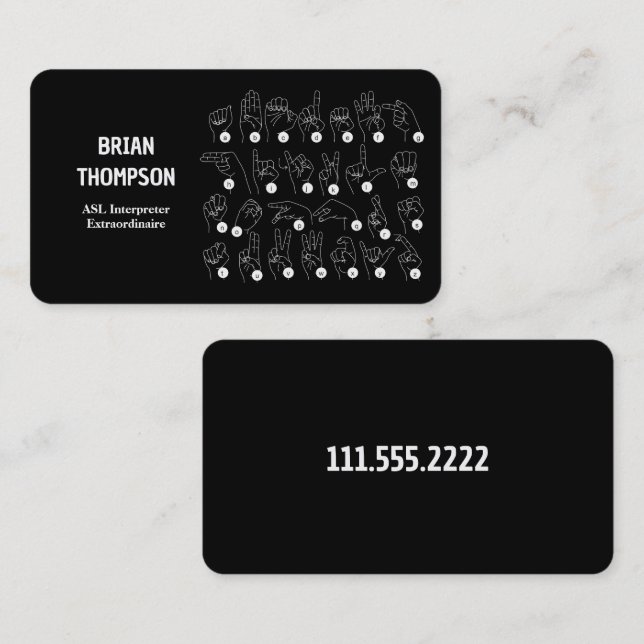 Sign Language Translator Business Card (Front/Back)