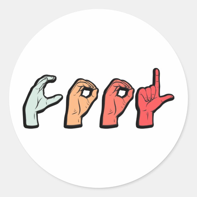 Sign Language Word ASL - Deaf Culture Classic Round Sticker (Front)