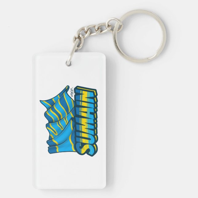 Sign language ‘WOW’ - Deaf Pit Paffner. Key Ring (Back)