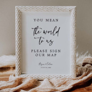 Sign Map Guestbook Destination Wedding Decor B613