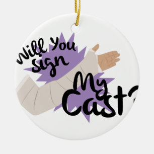 Sign My Cast Ceramic Tree Decoration