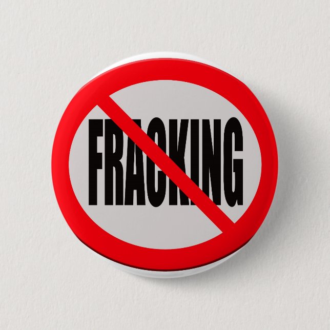 Sign no fracking 6 cm round badge (Front)