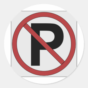 sign noparking classic round sticker