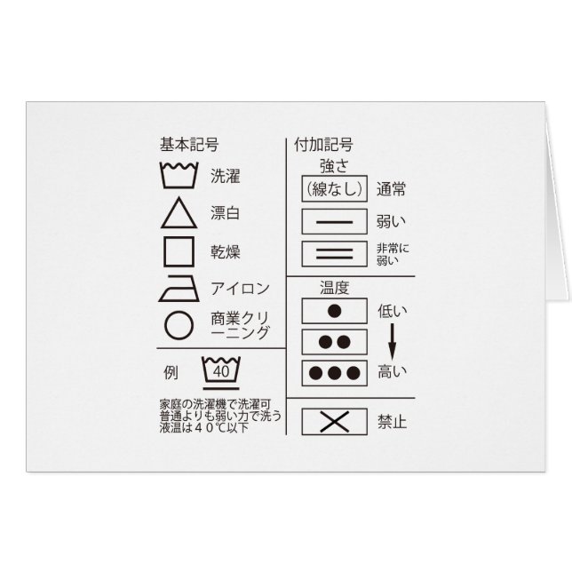 Sign of laundry indication (Front Horizontal)