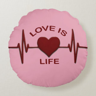 Sign of love round cushion