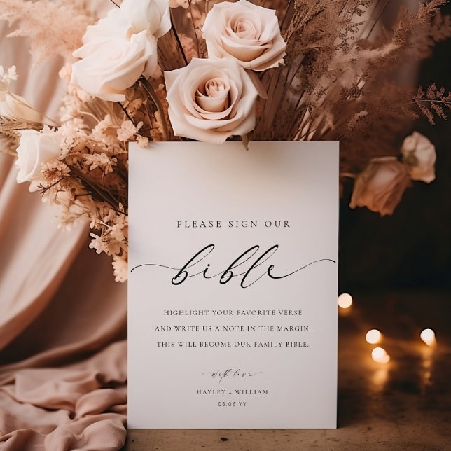 Sign Our Bible Wedding Guest Book (Bible Guest Book Sign)