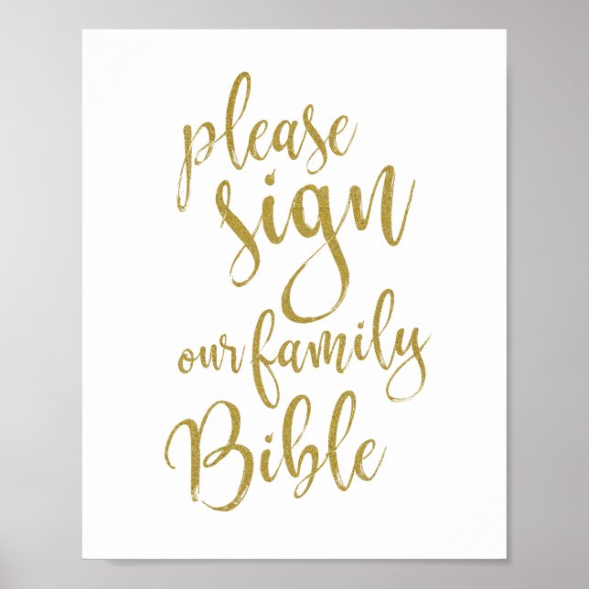 Sign our Family Bible 8x10 Wedding Signage (Front)