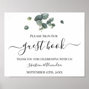 Sign our Guest Book Greenery Wedding Sign