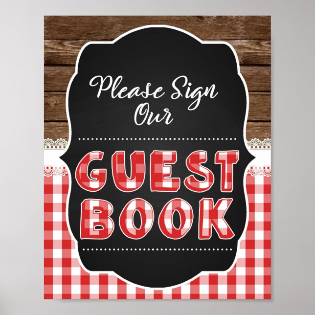 Sign our Guest Book Sign #2 - Red Baby Q (Front)