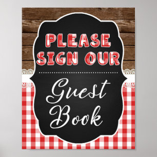 Sign our Guest Book Sign - Red Baby Q