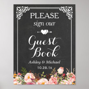 Sign Our Guestbook   Chalkboard Wedding Sign