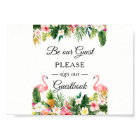 Sign Our Guestbook Tropical Flamingo Floral