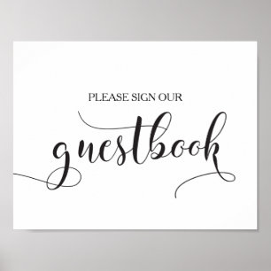 Sign our Guestbook Wedding Poster - Calligraphy