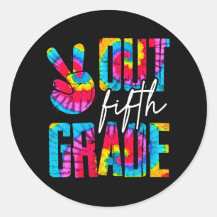 Sign Out Fifth Grade Last Day School 5th Graduatio Classic Round Sticker
