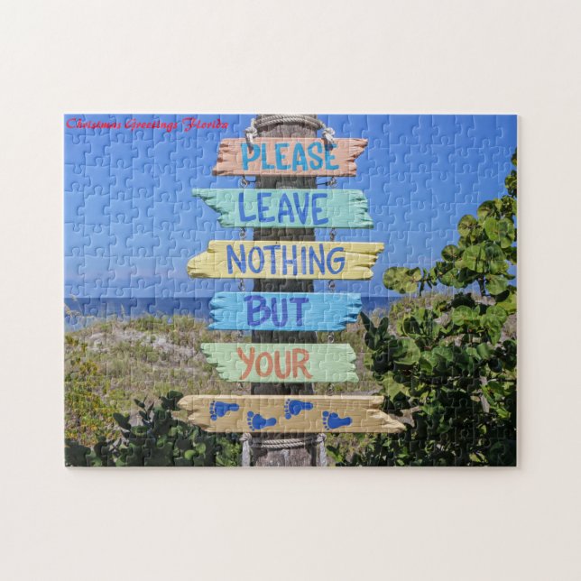 Sign Post Florida.Christmas Greetings Jigsaw Puzzle (Horizontal)
