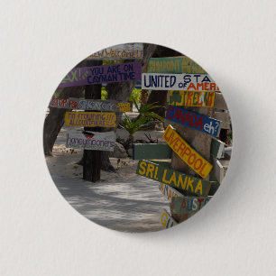 Sign Post Rum Point Grand Cayman 6 Cm Round Badge
