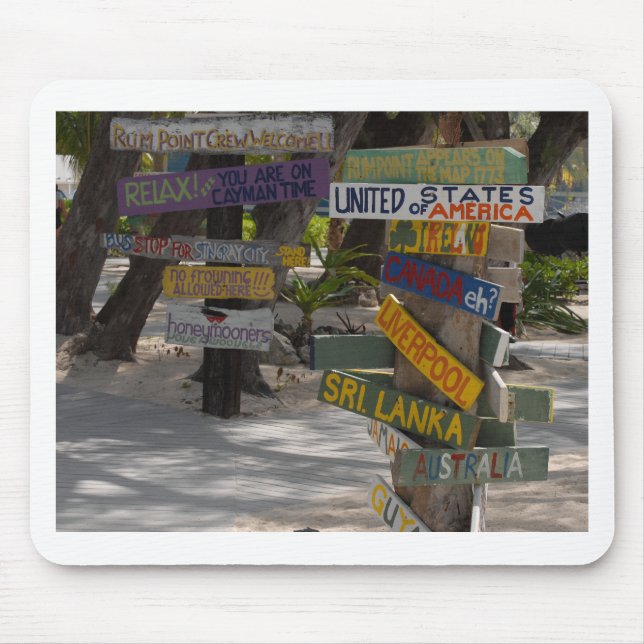 Sign Post Rum Point Grand Cayman Mouse Mat (Front)