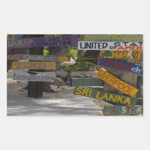 Sign Post Rum Point Grand Cayman Rectangular Sticker