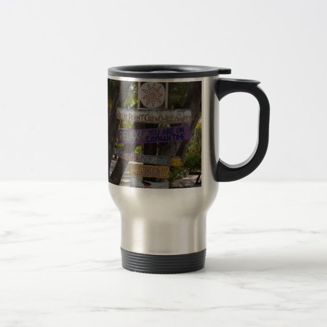 Sign post Rum Point Grand Cayman Travel Mug (Right)