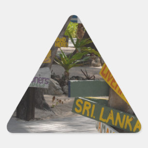 Sign Post Rum Point Grand Cayman Triangle Sticker