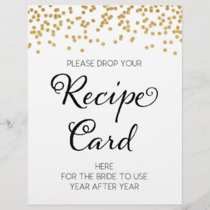 SIGN Recipe for the Bride, Bridal & Wedding Shower