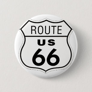 Sign - Route 66 6 Cm Round Badge