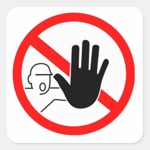 sign stop Trespassing hand Square Sticker