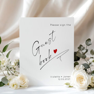Sign the Guest Book Minimalist script Wedding sign