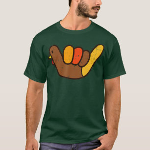 Sign Turkey Hand Hang Loose Thanksgiving Surf Hawa T-Shirt