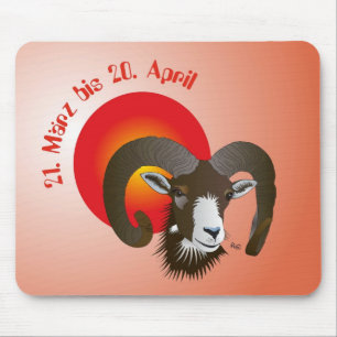 sign Widder Mauspad Mouse Mat
