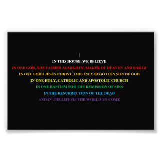 Sign with abbreviated Nicene Creed.