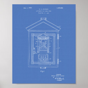 Signal Boxes 1924 Patent Art - Blueprint Poster