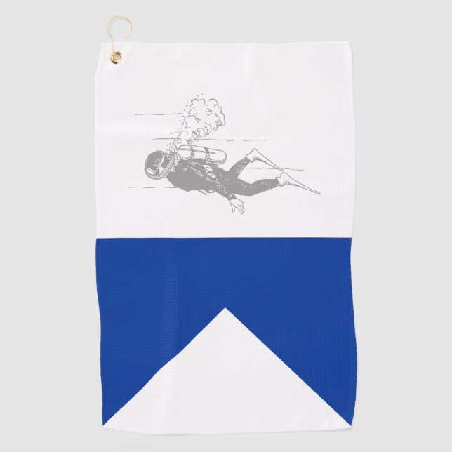 Signal flag Alpha Golf Towel (Front)